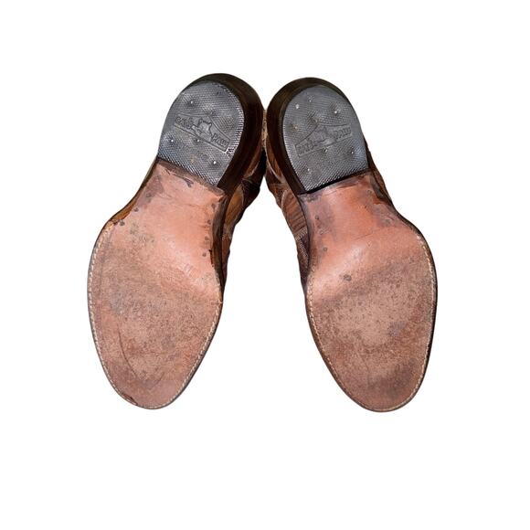 Vintage men’s Justin brown leather patchwork boots lizard country western 10EE main image 10